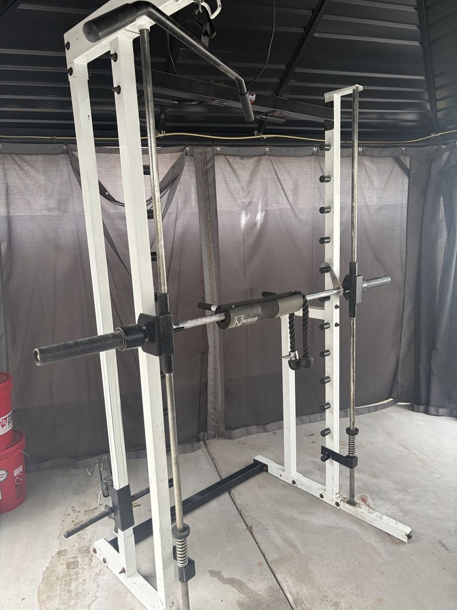 Smith Machine and Power Rack with Pulley System