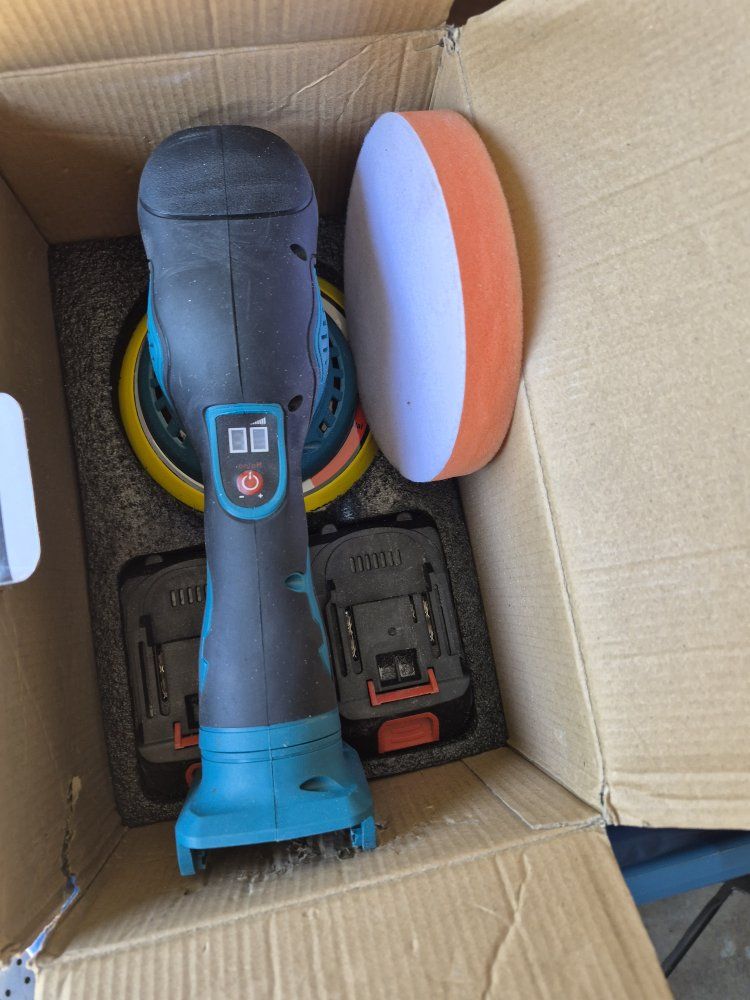 cordless dual-action car polisher kit 2 batterys