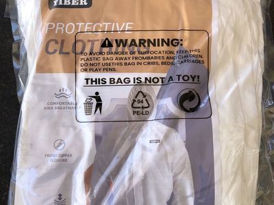 YIBER Protective Coverall Disposable Suits - Comfortable, Breathable, Front Zipper Closure