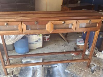all wood slim entry wat table