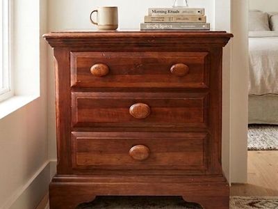 Solid Wood 2-Drawer Nightstand / End Table