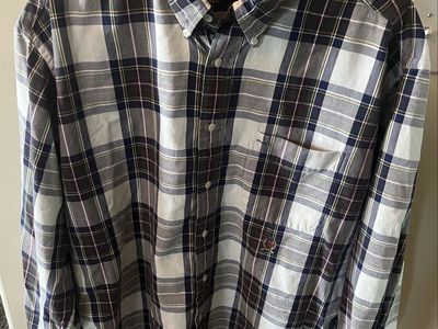 4 XL Shirts Tommy Hilfiger & Van Heusen Men's Plaid Button-Down Shirt 100% Cotton Long Sleeve Casual