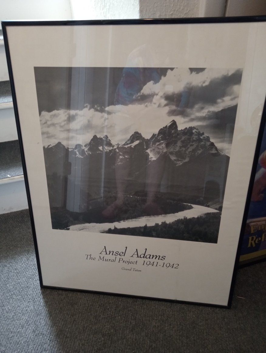 Ansel Adams Grand Teton "The Mural Project 1941-1942" Framed Print Black & White Landscape