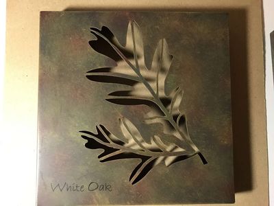 2 Michael Allen Designs 2004 Metal Cut Out Art White Oak Leaves and Elderberry Leaf