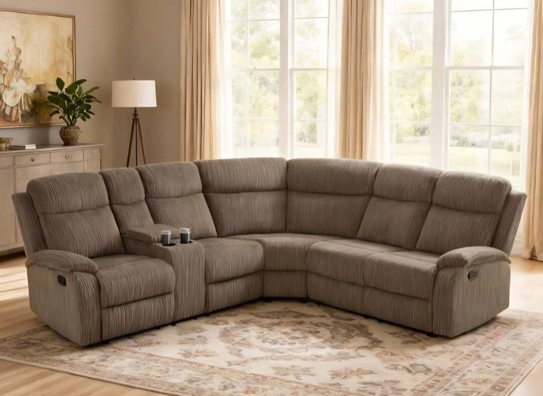 Power Reclining Sectional Sofa Set, L-Shaped Secti