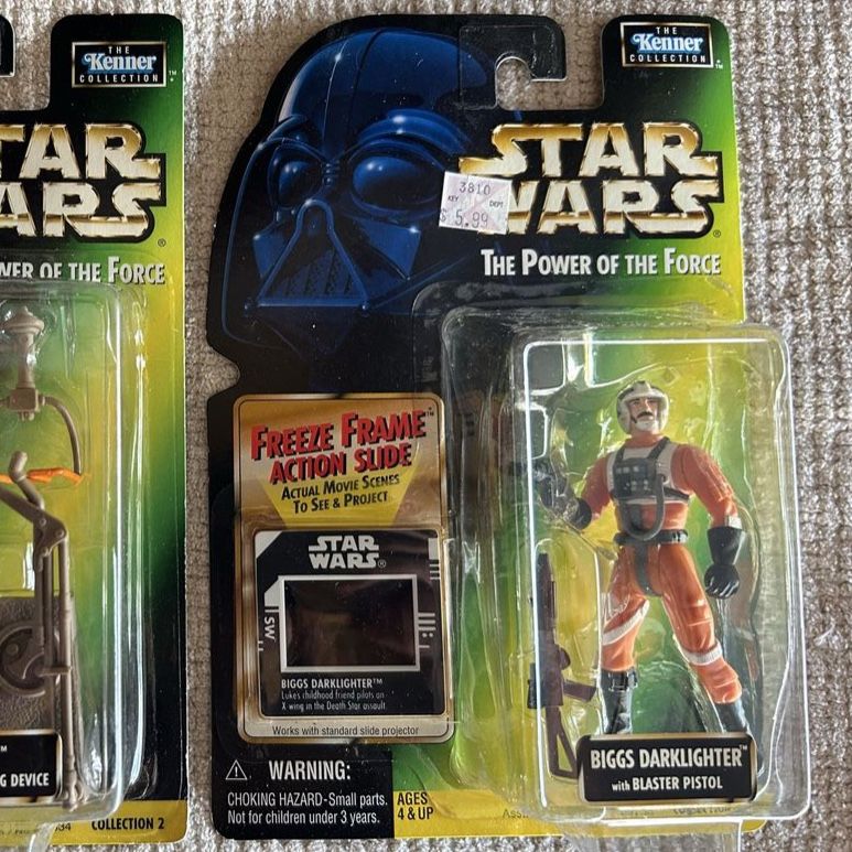 90’s Star Wars Kenner Power of the Force Biggs Darklighter Action Figure Green Card