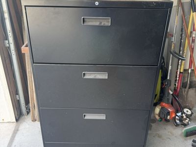 Black Metal 4-Drawer Vertical Filing Cabinet