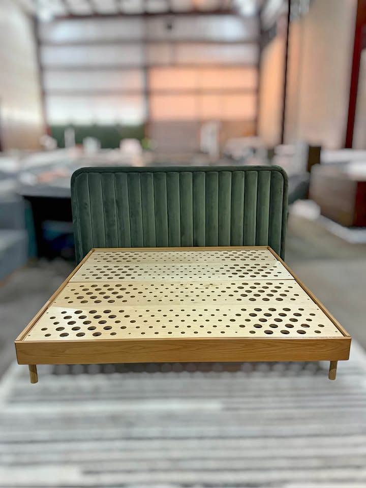 KING SLEEP DUCK PLATFORM BED + ARTICLE VELVET HEADBOARD – 40% OFF RETAIL