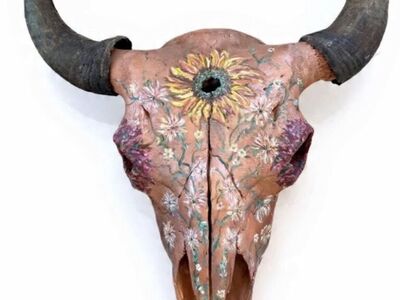 Large Bison Skull Art