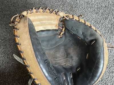 RH 33” Rawlings Pro Preferred "Lite Toe" Baseball Catcher's Mitt Black/Tan - Used