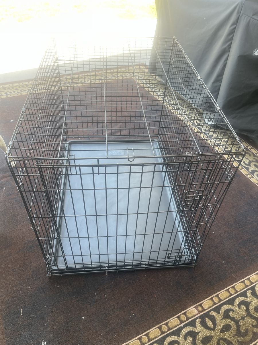 Large Black Wire Dog Crate Pet Kennel with Removable Tray