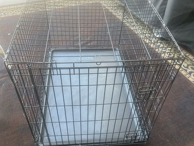 Large Black Wire Dog Crate Pet Kennel with Removable Tray