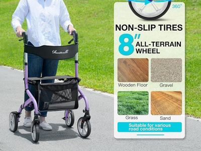 PLANETWALK Lightweight Rollator Walker - Light Purple