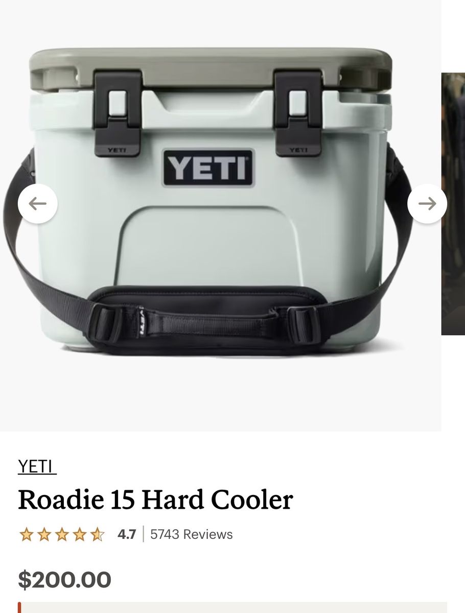 YETI Roadie 15 Hard Cooler in Sagebrush Green - Compact & Portable for Outdoors