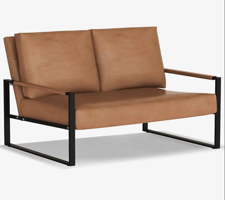 Faux Leather Loveseat