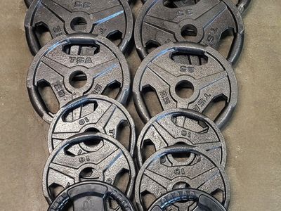 270 pounds of Olympic weights