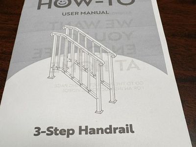 VIVOHOME Steel 3-Step Handrail - User Manual Included
