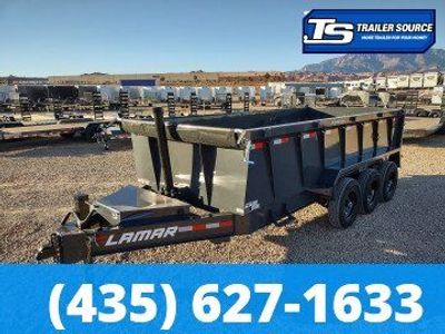 7x16 Lamar DT Dump Trailer - 36" Sides - 21K GVWR - 7 Gauge Floor, Telescopic
