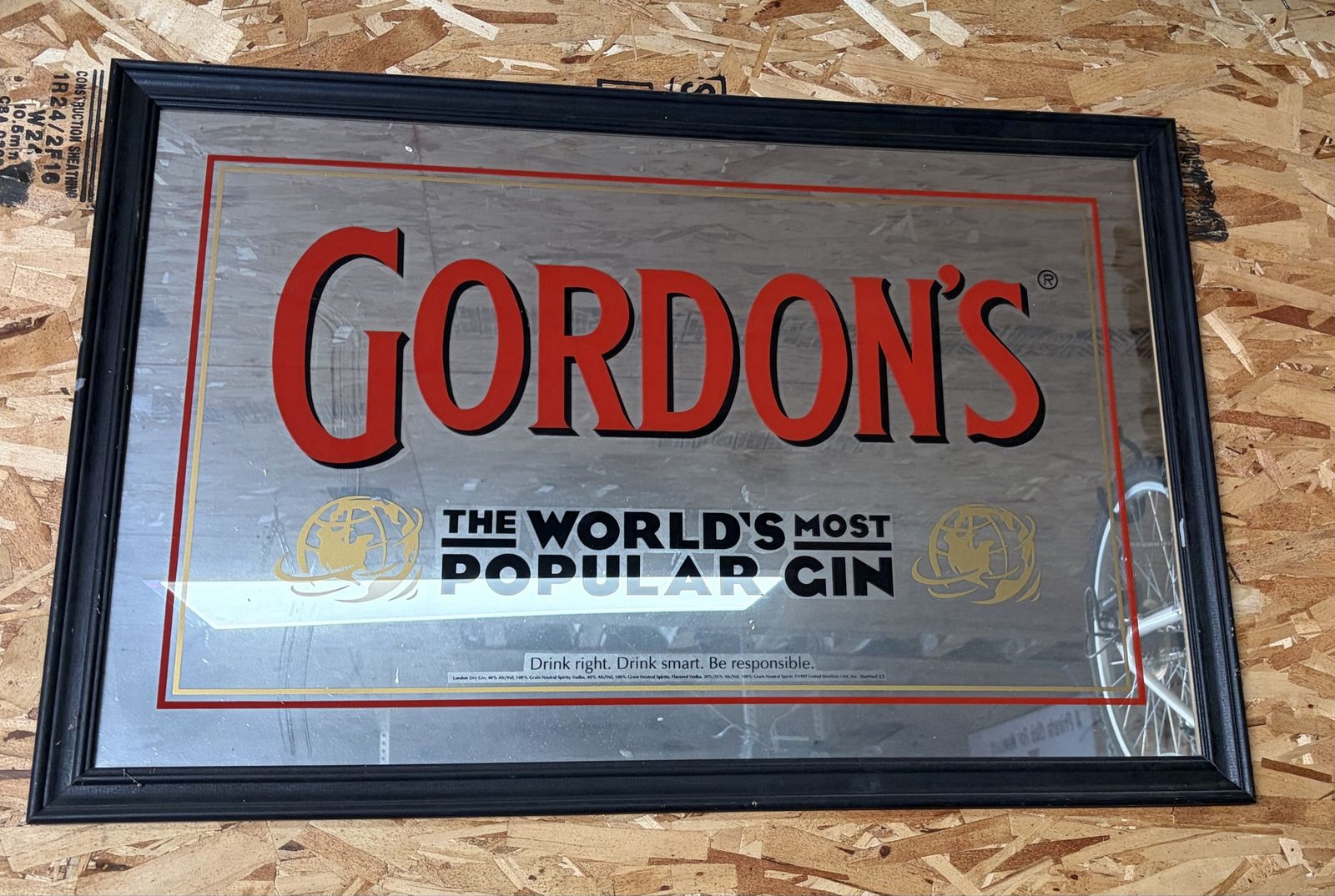 Vintage Gordon’s dry gin mirror