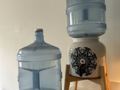 Beautiful Ceramic Water Dispenser set w/ stand and 2 jugs