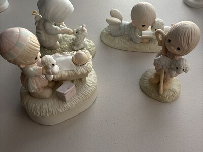 Precious Moments - figures with lambs