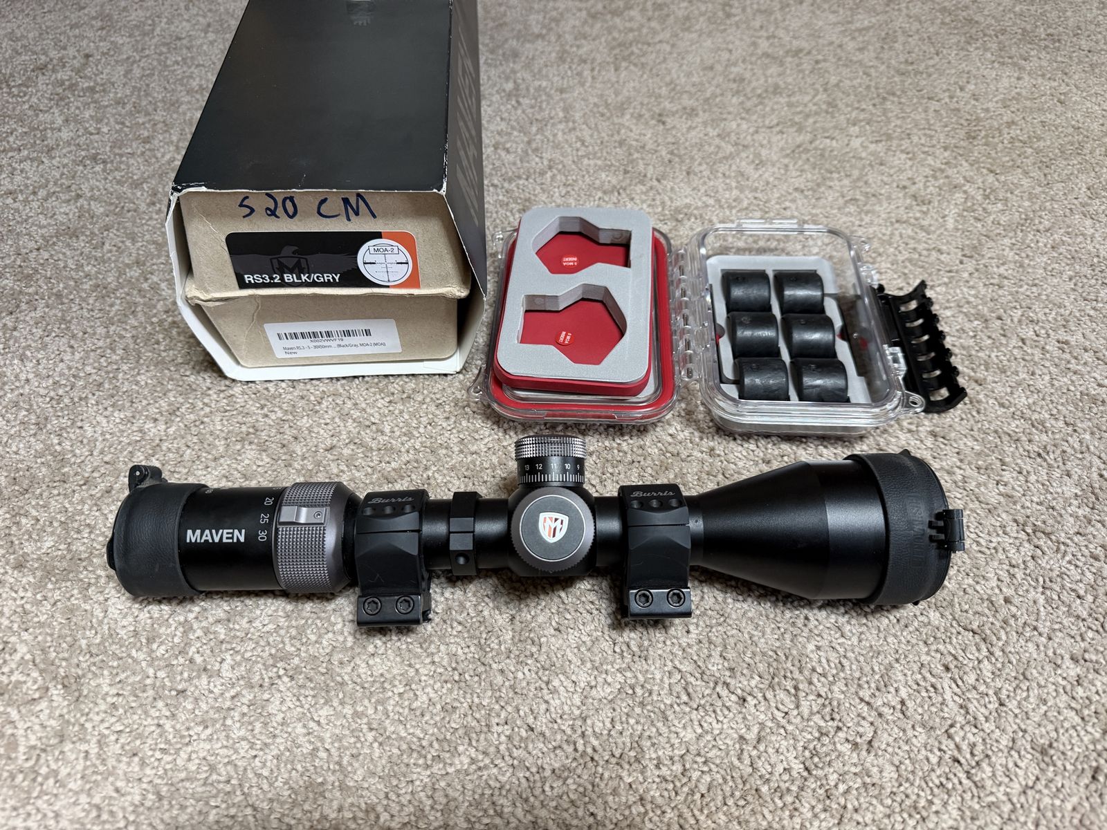 Maven RS3.2 5-30x50mm Riflescope with Rings and bubble level