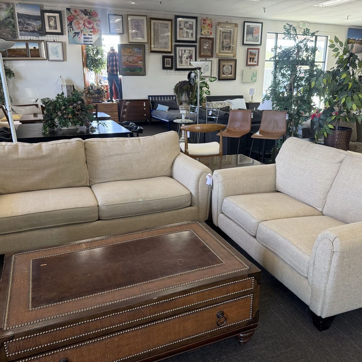 2 Beige matching sofas