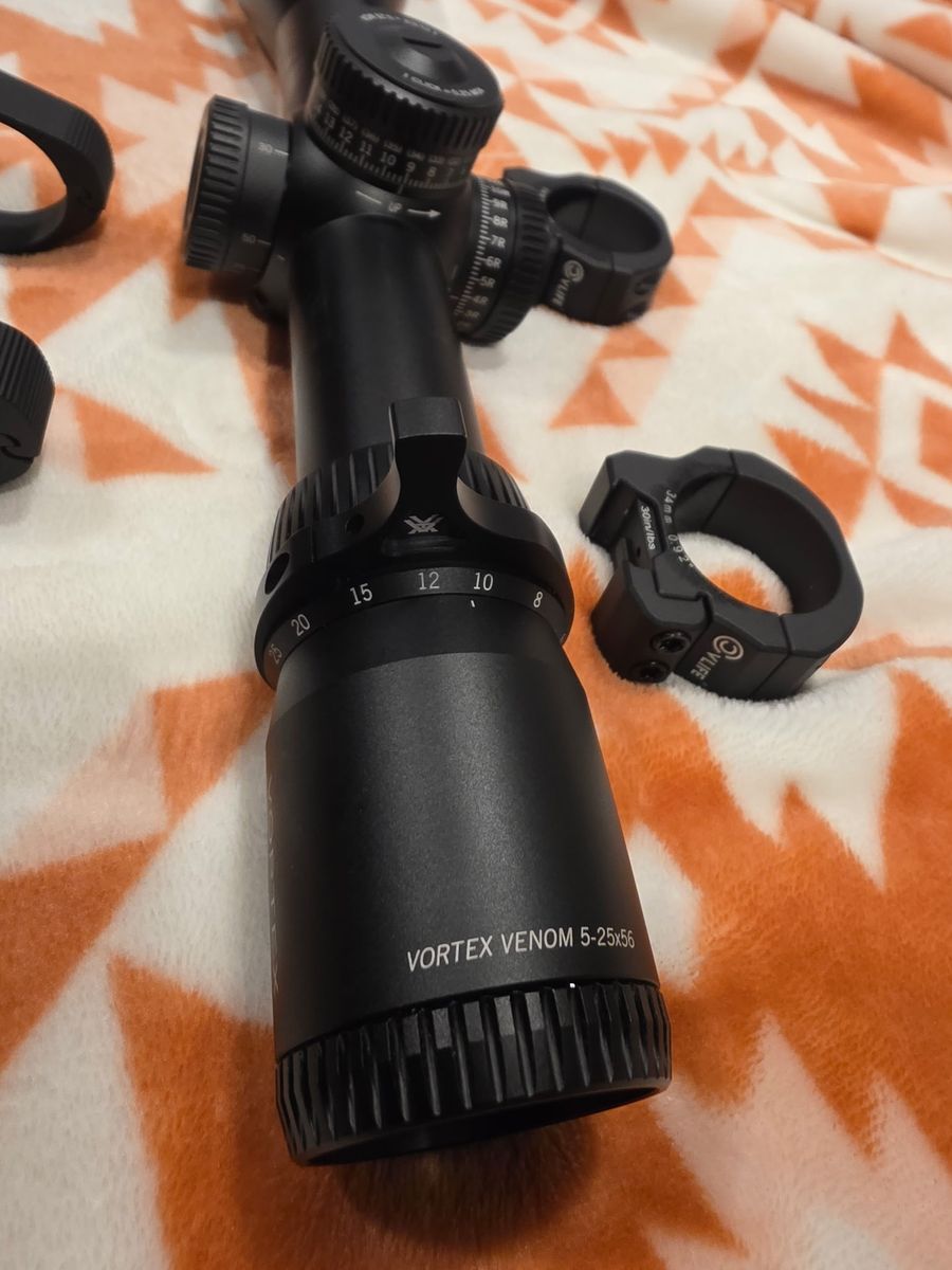 Vortex Venom 5-25x56 FFP Riflescope with 34mm Rings, Precision Shooting Optic