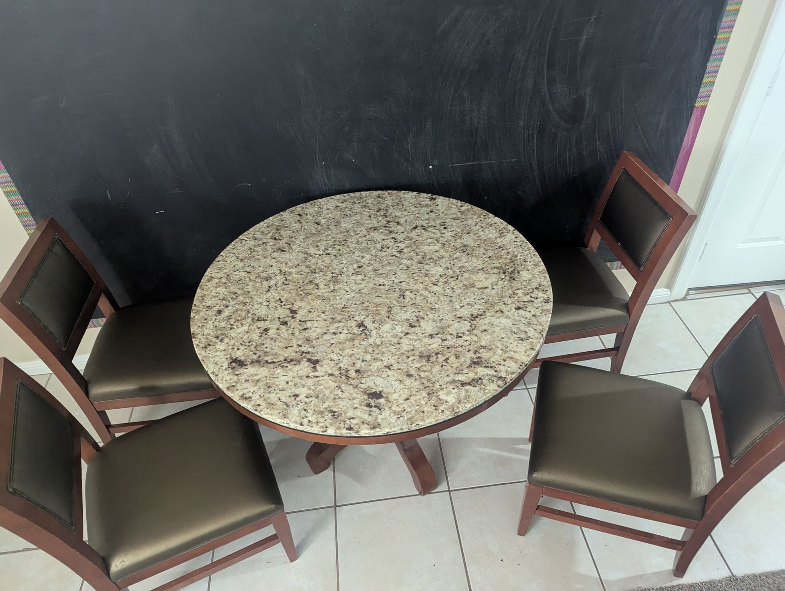 Table and Four Chairs with Heavy Top