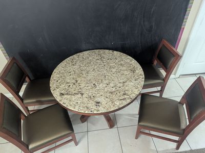 Table and Four Chairs with Heavy Top