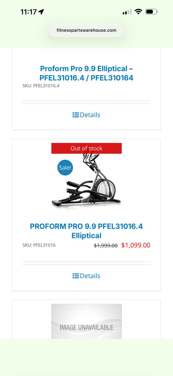 Eliptical  Pro Form 9.9