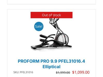 Eliptical Pro Form 9.9