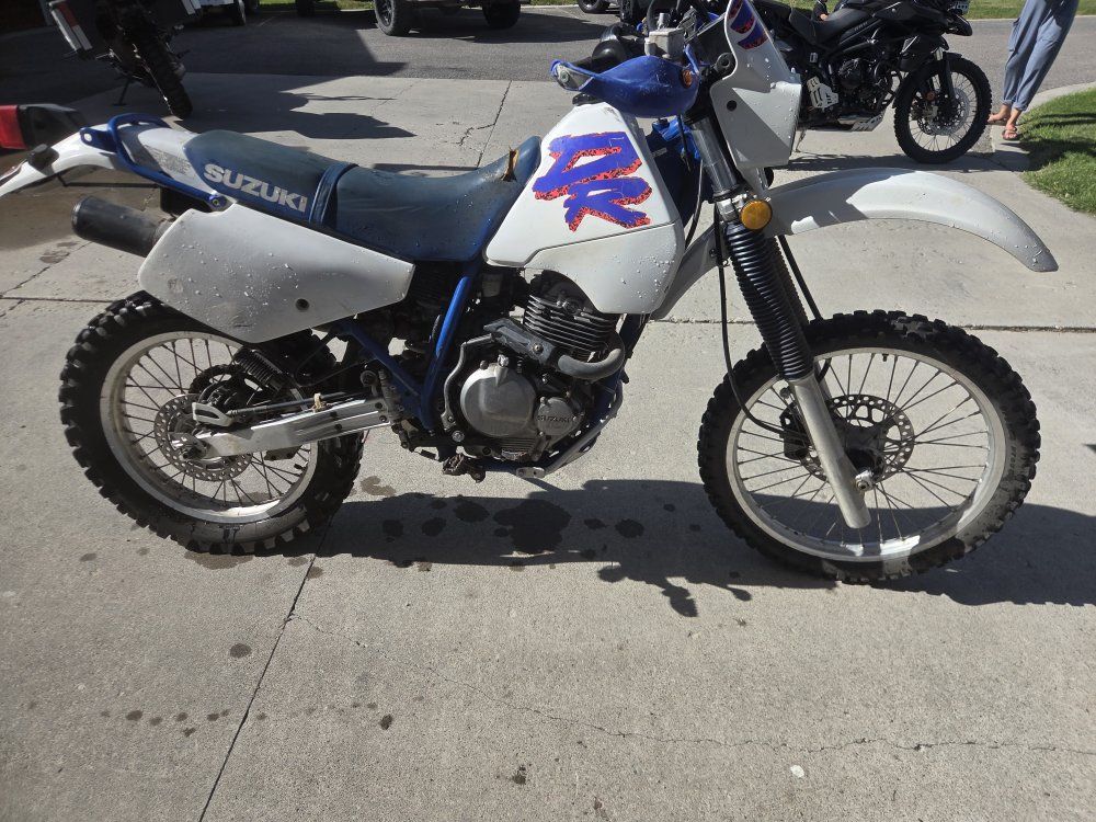 Suzuki DR350 Dual Sport Motorcycle - White/Blue - Good Condition, Low Miles