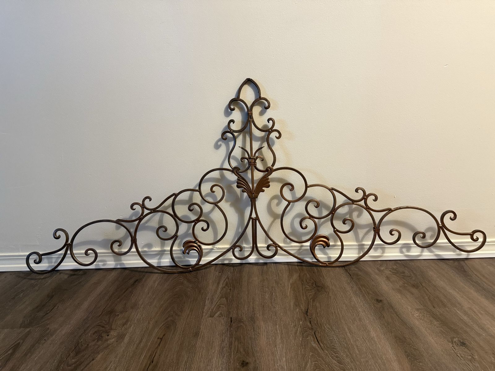 Large Tuscan Wrought Iron Wall Decor – Bronze Scrollwork Accent