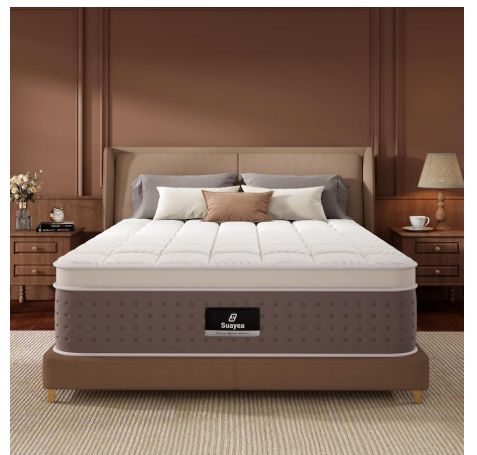 14 Inch King Mattress in a Box, Firm Pocket Spring Gel Memory Foam for Superior Comfort, Pressure Relief, Strong Edge Support