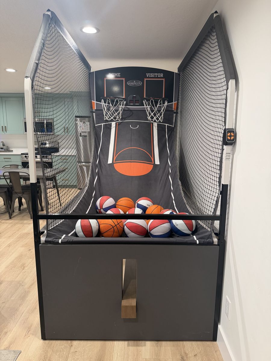 Barrington Arcade Basketball with Balls, Air Hockey Table, and Foosball Coffee Table