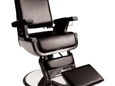 Classic Black Barber Chairs with Recline, Footrest, and Hydraulic Swivel Base