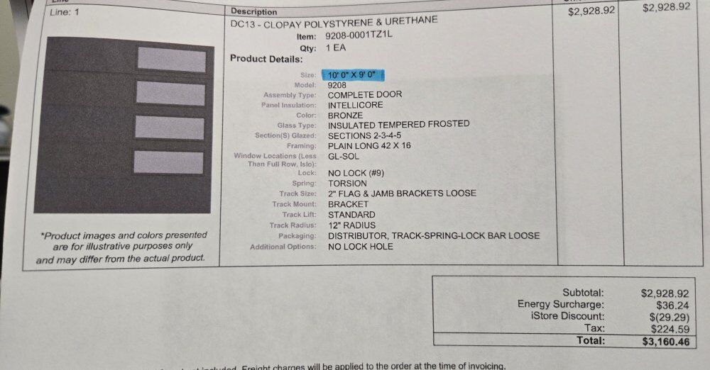 Garage door 10x9 "New", PREMIUM Flush Bronze R-18.