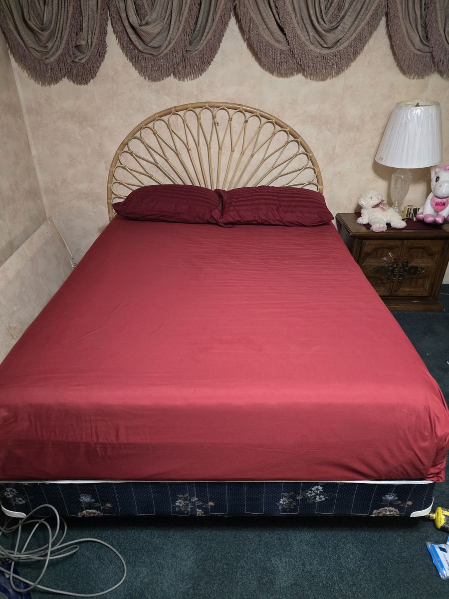Queen Rattan/Peacock Headboard