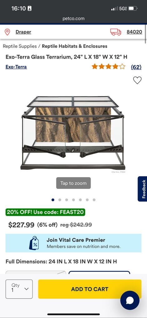 Exo Terras W/ Universal Rocks Backgrounds 18x18x12