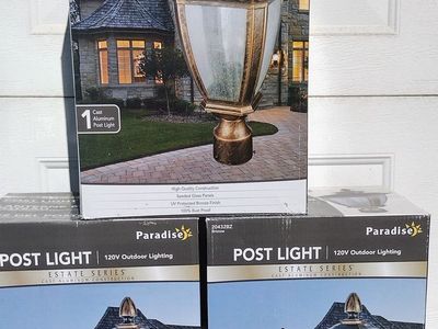 Paradise Marquis 19.7" Bronze 120V Outdoor Post Light, Cast Aluminum, Estate Series (Set of 3)