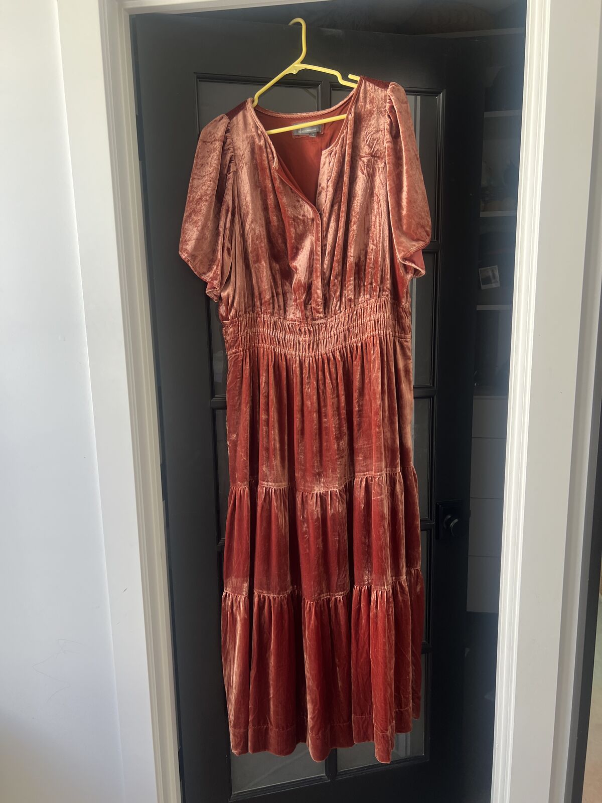 Anthropologie The Somerset Maxi Dress Velvet Edition, Size Plus 1X Rose