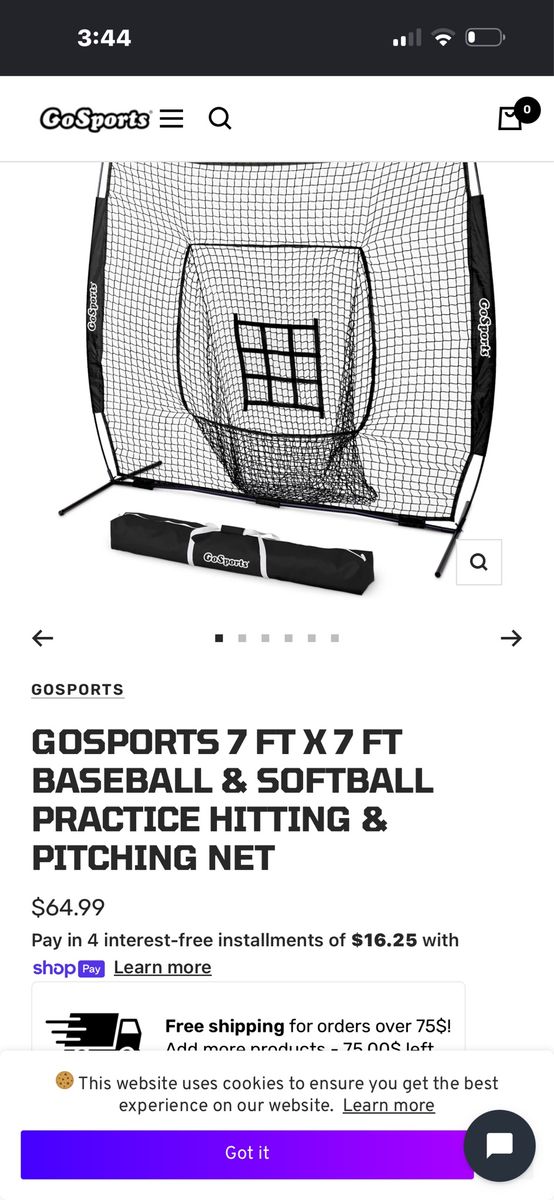 GoSports 7x7 Baseball Hitting & Pitching Net