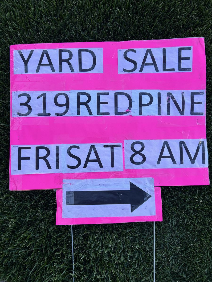 Alpine Yard Sale Follow the Pink Signs