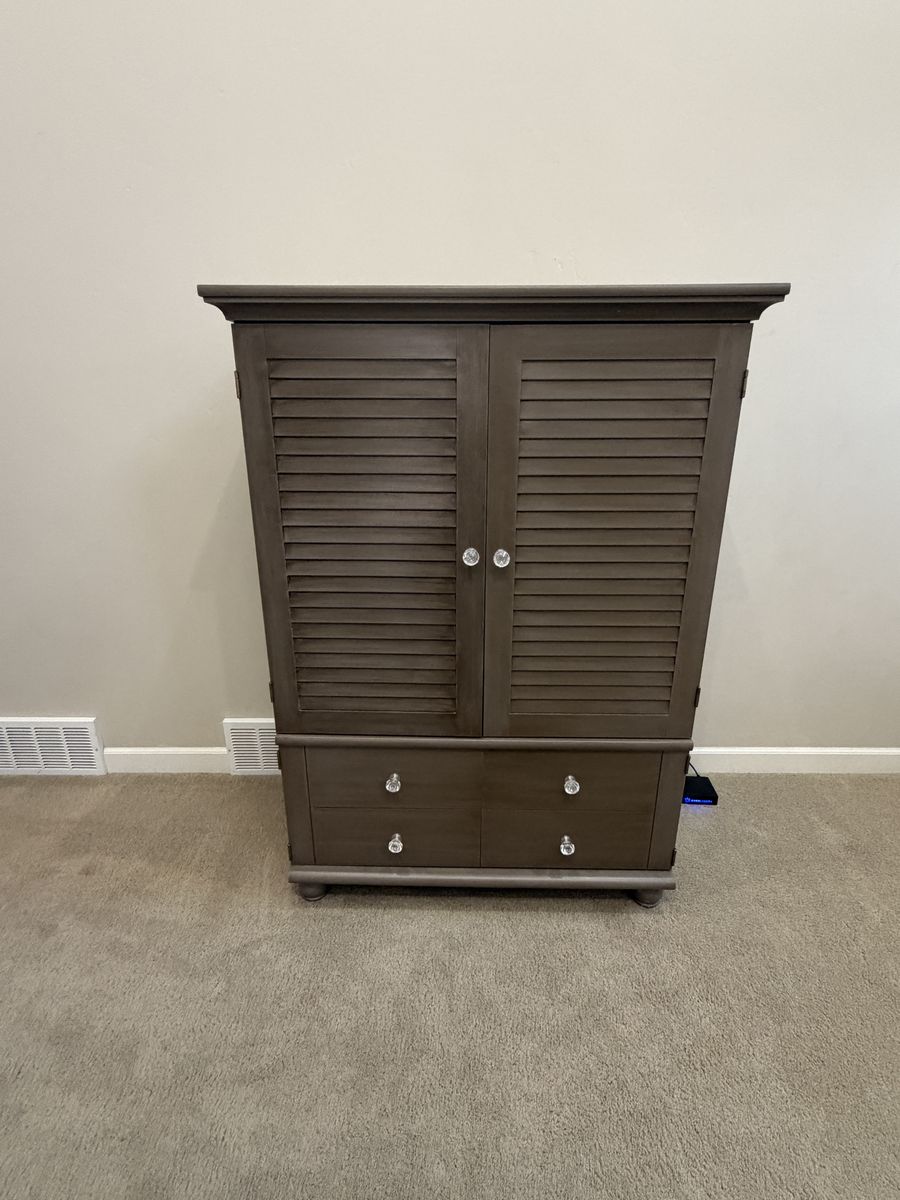 Dark Gray Entertainment Center in Good Condition