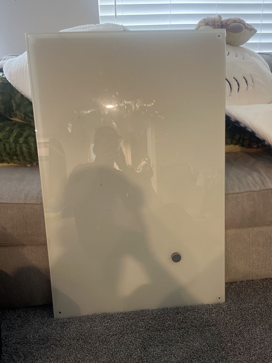 White Glass Dry Erase Board - 24x36 Inches Magnetic Wall Mounted Whiteboard