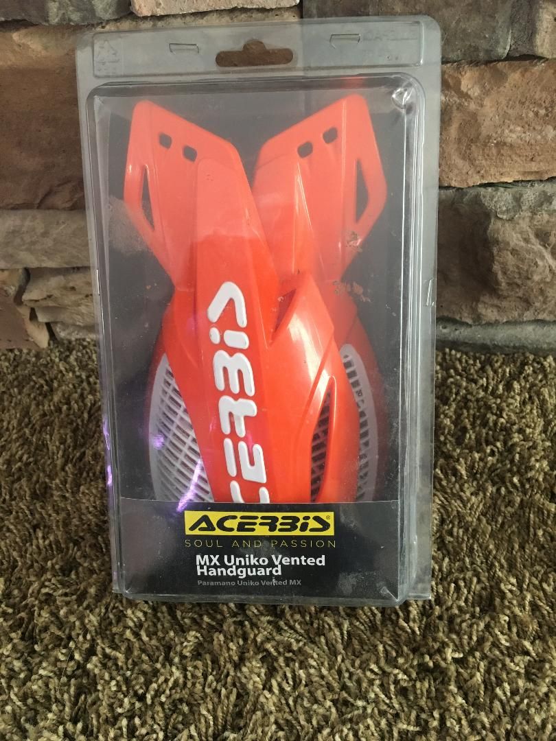 Acerbis MX Uniko Vented Handguards for KTM 85 - New Orange/White Pair