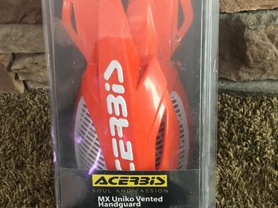 Acerbis MX Uniko Vented Handguards for KTM 85 - New Orange/White Pair