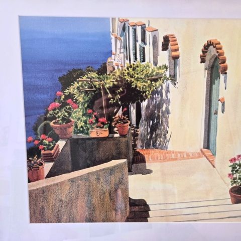 Picture Mediterranean Ocean Summer View (30" x 22"), Framed Print