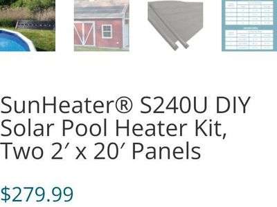 SunHeater S240U DIY Solar Pool Heater Kit - Two 2' x 20' Panels (80 Sq Ft)